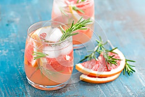 Grapefruit and rosemary gin cocktail, refreshing drink