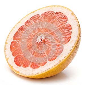 Grapefruit slice isolated on white background
