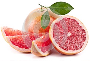 Grapefruit with slices. photo