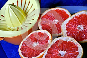 Grapefruit and squeezer photo
