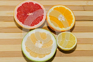 Grapefruit, sweety, lemon and orange