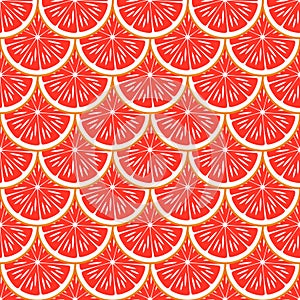 Grapefruit. Vector seamless pattern.