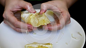 Grapefruit on a white background cleanses the skin for a meal