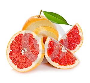 Grapefruits isolated on a white background