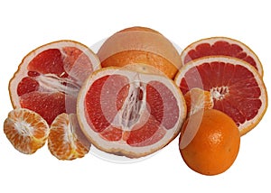 Grapefruits and Mandarines. photo