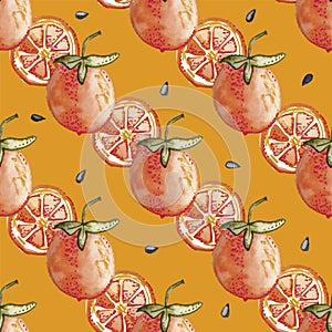 GRAPEFRUITS SEAMLESS PATTERN REPEAT TILE PRINT