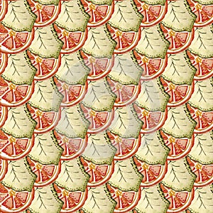 GRAPEFRUITS SEAMLESS PATTERN REPEAT TILE