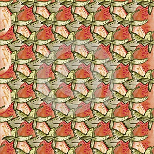 GRAPEFRUITS SEAMLESS PATTERN REPEAT TILE