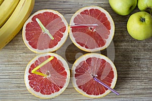 Grapefruits on the table