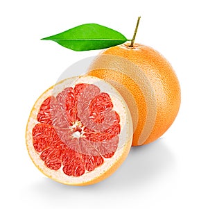 Grapefruits on white