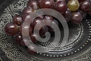 grapes. on a black background