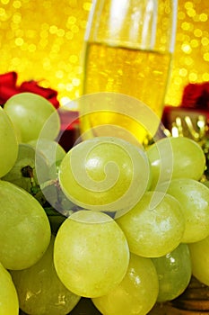 Grapes and champagne