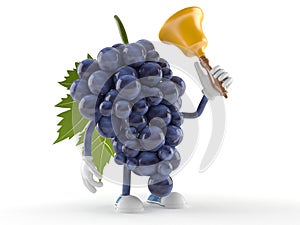 Grapes character with handbell