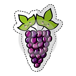 Grapes fresh fruit comic character