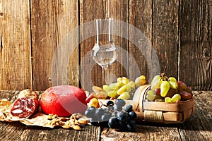 Grapes, grappa and cheese