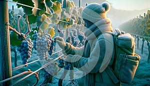 Grapes harvested for ice wine