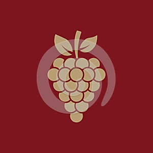 The grapes icon. Grape, grapes, wine symbol. UI. Web. Logo. Sign. Flat design. App. Stock