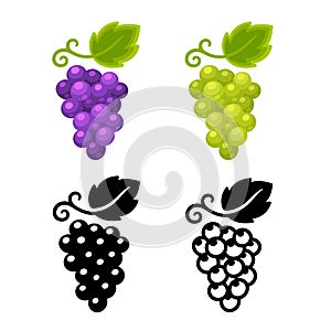 Grapes icon set
