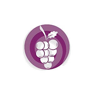 Grapes logo template vector icon illustration design.