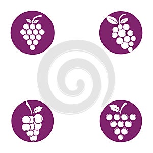 Grapes logo template vector icon illustration design.