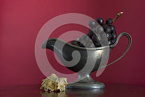 Grapes in old bowl