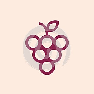 Grapes outline icon in flat design style. Grape linear symbol, vector illustration