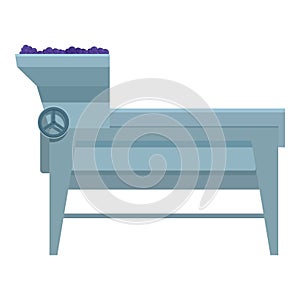 Grapes process icon cartoon vector. Wine production equipment