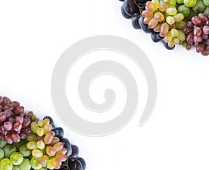 Grapes on white background.