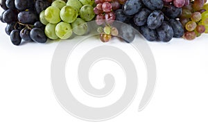 Grapes on white background.