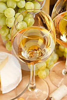 grapes and white wine