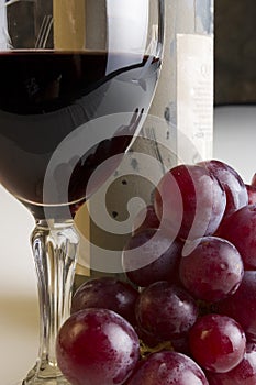 Grapes and wine photo