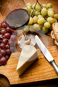 Grapes, wine and cheese