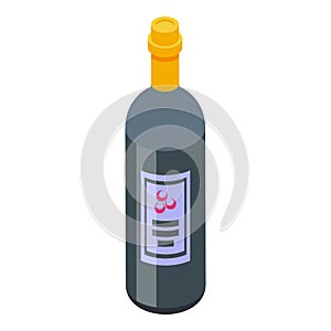 Grapes wine icon isometric vector. Sommelier glass