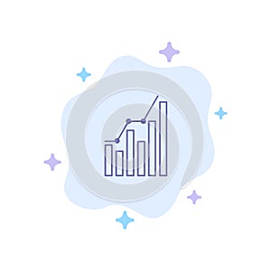 Graph, Analytics, Business, Diagram, Marketing, Statistics, Trends Blue Icon on Abstract Cloud Background