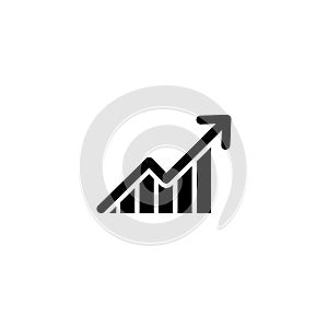 Graph with arrow going up. vector symbol photo