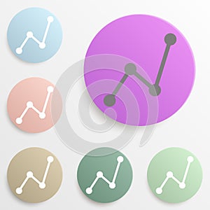 graph badge color set. Simple glyph, flat vector of web icons for ui and ux, website or mobile application