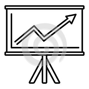 Graph banner business training icon, outline style