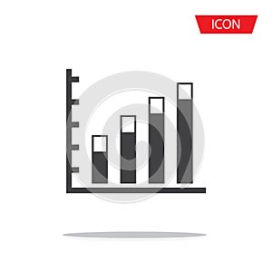 Graph bar graph vector icon,growing graph vector icon isolated on background