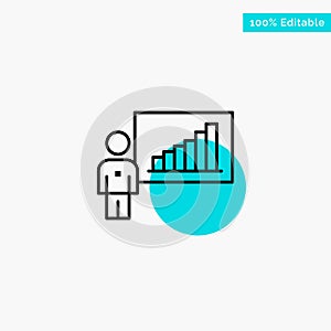 Graph, Business, Chart, Efforts, Success turquoise highlight circle point Vector icon