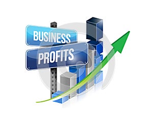 Graph business profits sign