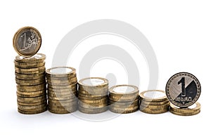 Graph of change in Georgian Lari to United States Dollars or Euros, horizontal photo