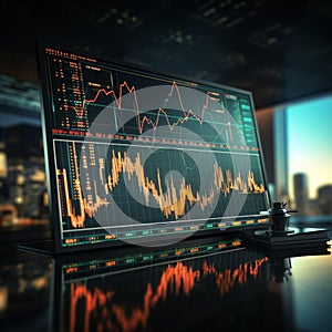 Graph and chart backdrop embodies forex trading, market dynamics, and investment concepts