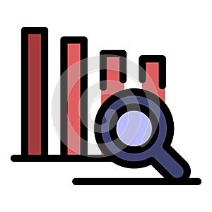 Graph chart exploration icon color outline vector