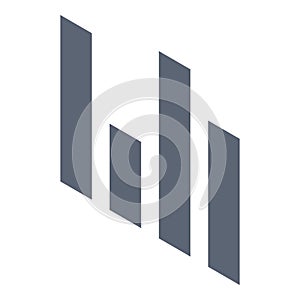 Graph chart icon, isometric style
