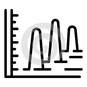Graph chart icon outline vector. Data market
