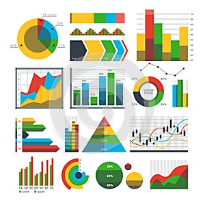 Graph chart icons vector.