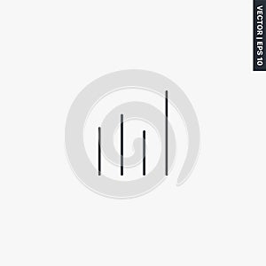 Graph, chart, linear style sign for mobile concept and web design