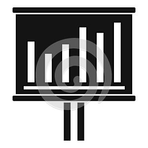 Graph chart office banner icon, simple style