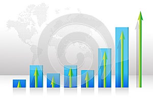 Graph chart Raising arrows illustration