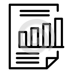 Graph chart report icon, outline style